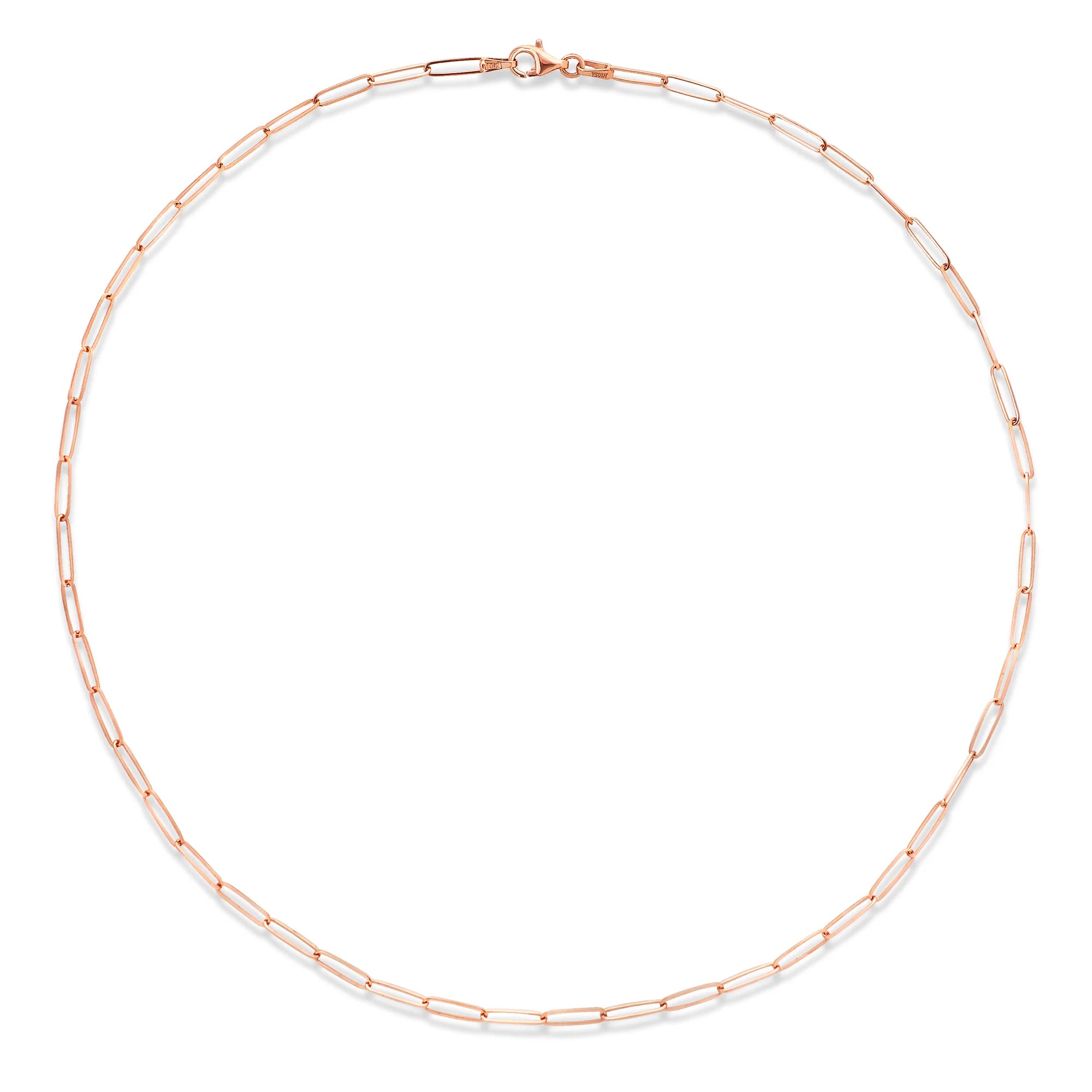 Classic Paperclip Link Necklace (Rose Gold Plated)